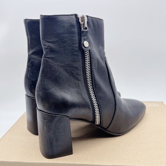 Aquatalia Delfina Women’s Ankle Boots Heel Booties Black Leather Side Zip US 8 - Picture 6 of 12